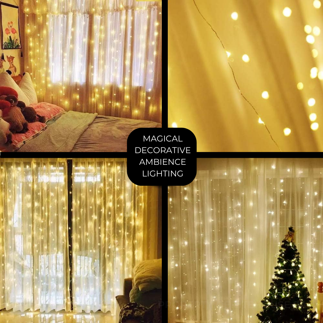 Litehouse Copper Wire Curtain Fairy Lights - 3*3m - USB