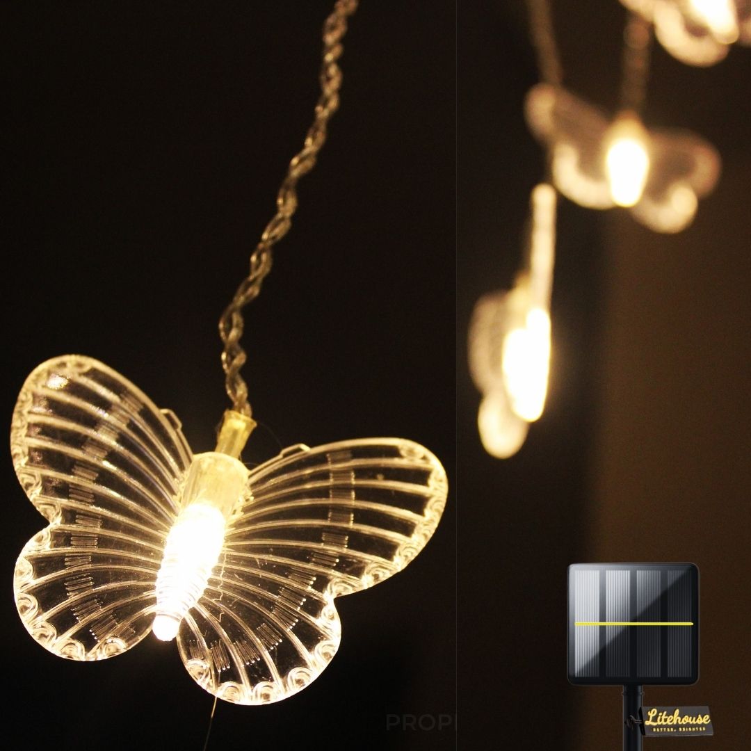 Litehouse Solar Outdoor LED Fairy Lights - Butterfly