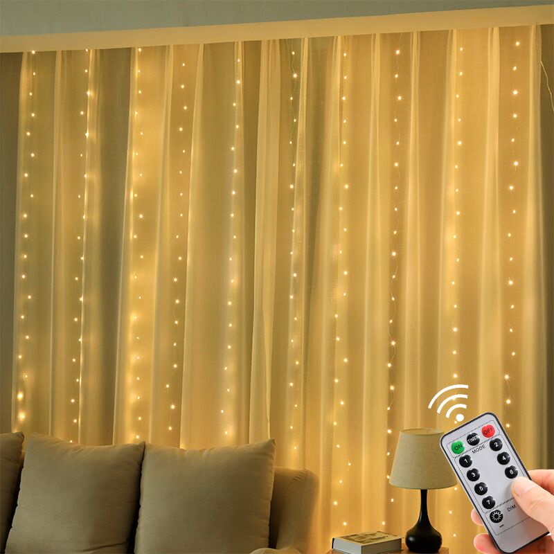 Litehouse Copper Wire Curtain Fairy Lights - 3*3m - USB