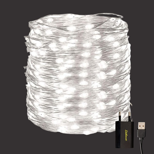 Litehouse Silver Wire Fairy Lights - Pure White - USB - Litehouse