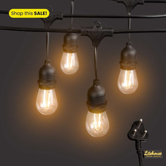 Litehouse Festoon Outdoor Bulb String Lights - Exclusive Sale