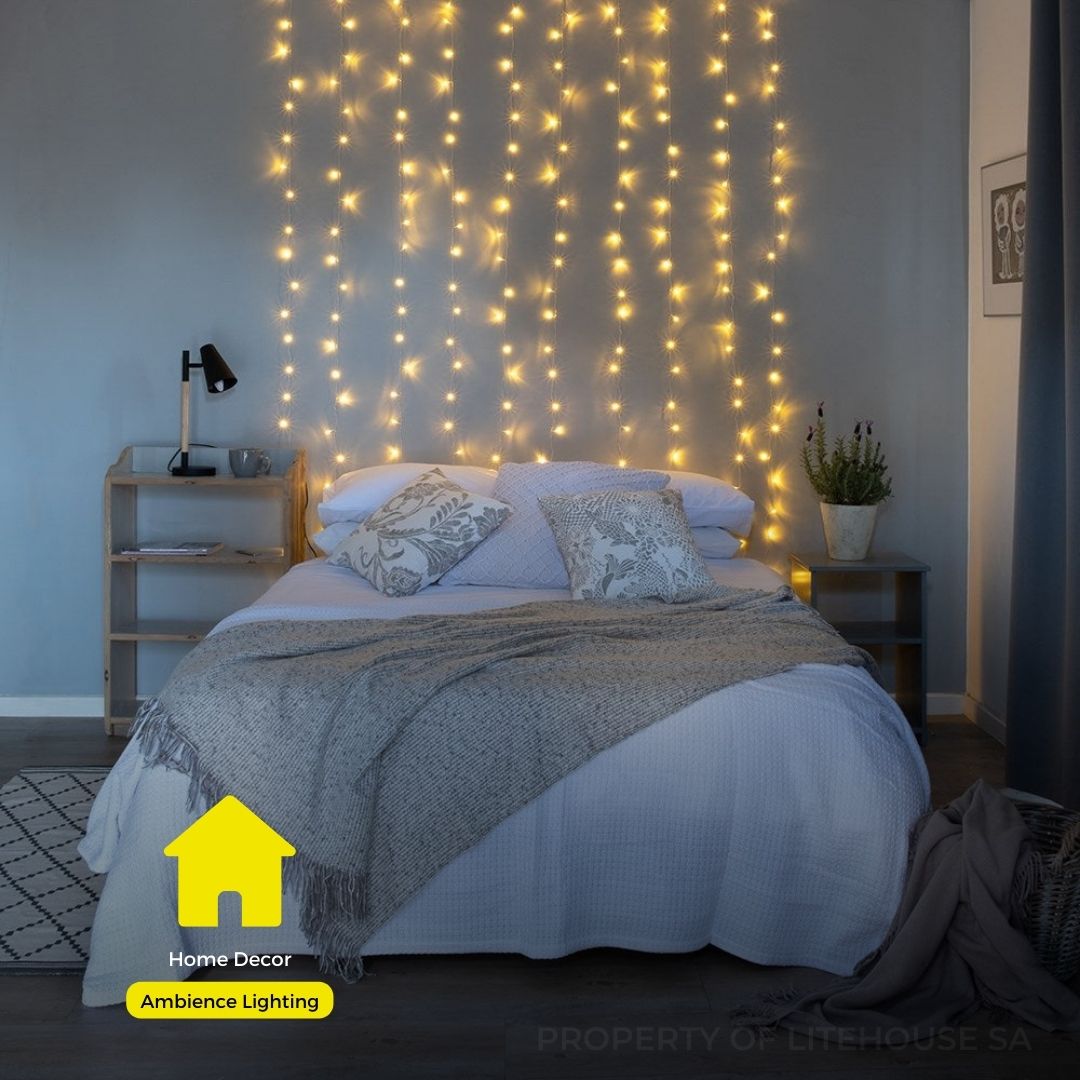 Litehouse Curtain LED Fairy Lights - 2x3m - Warm White - Plug Adapter