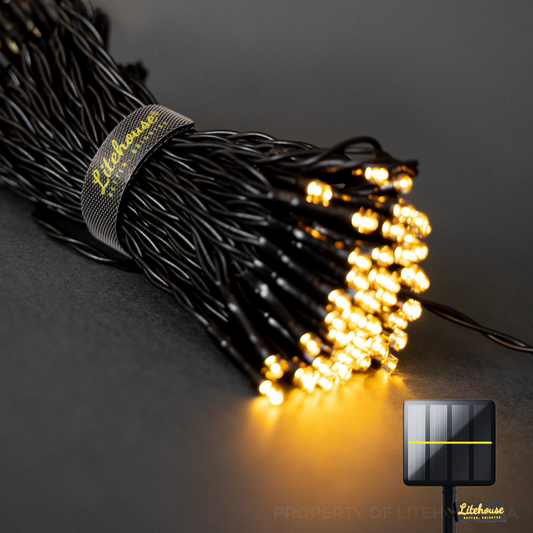 Litehouse Solar Outdoor LED Fairy Lights - Black String