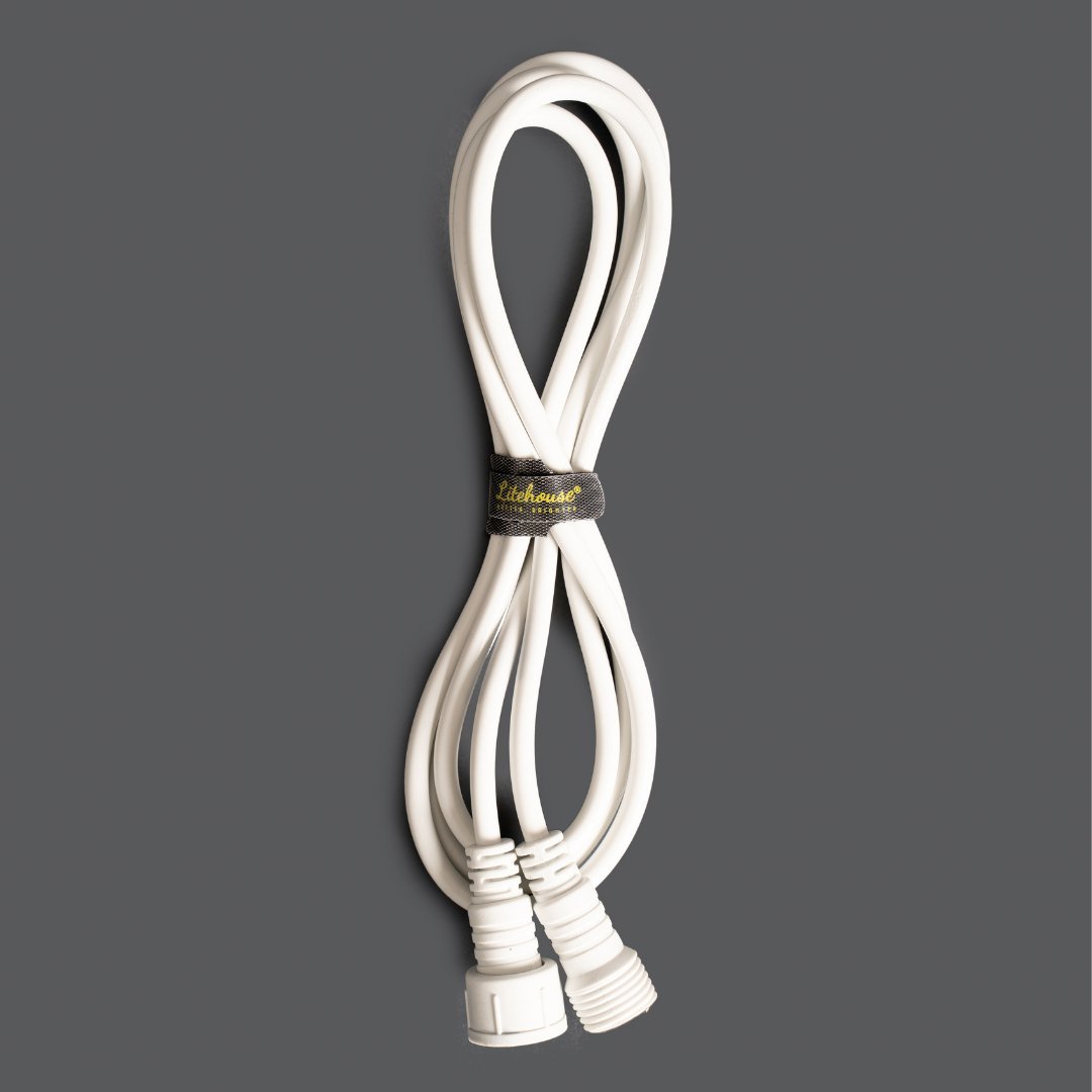 Litehouse 2m Extension Cord Accessory for Plug - In Festoon Bulb String Lights - 220 - 240V, White - Litehouse