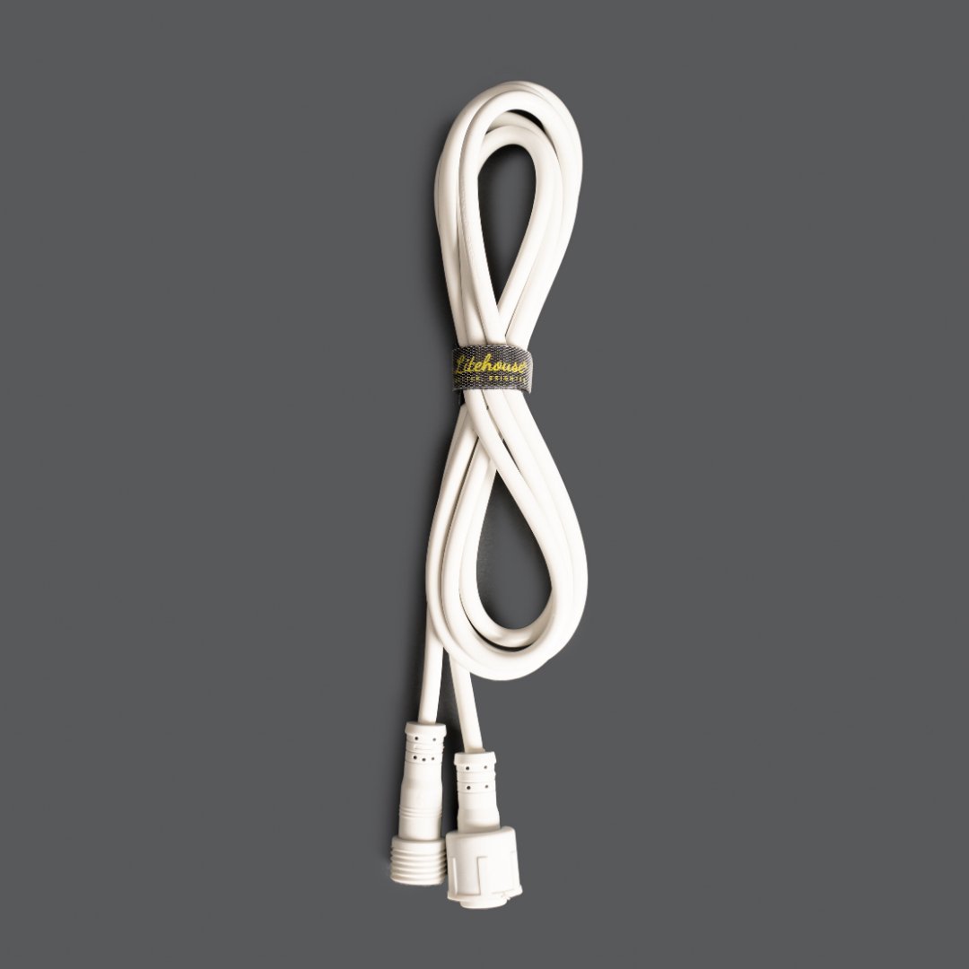 Litehouse 2m Extension Cord Accessory for Solar Festoon Bulb String Lights - 5V, White - Litehouse