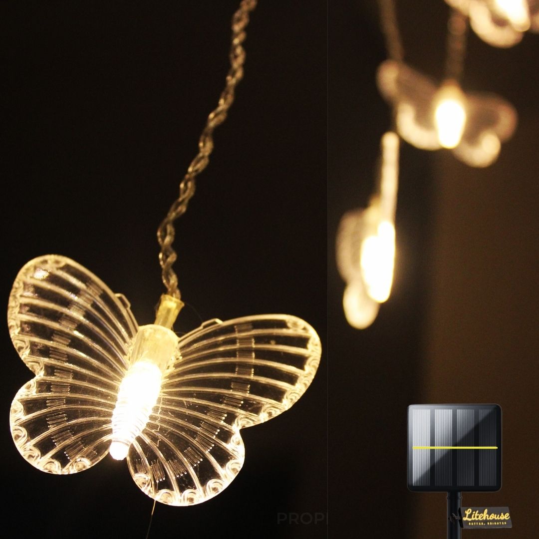 Litehouse Solar Outdoor LED Fairy Lights - Butterfly - Litehouse