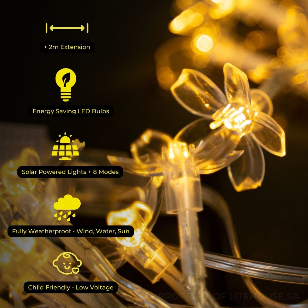 Litehouse Solar Outdoor LED Fairy Lights - Flower - Litehouse