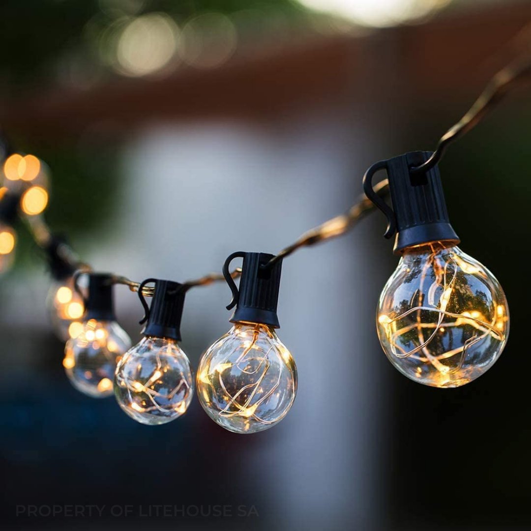 Litehouse USB Mini Bulb String Lights - Classic Copper Wire LED Bulbs, Black - Litehouse