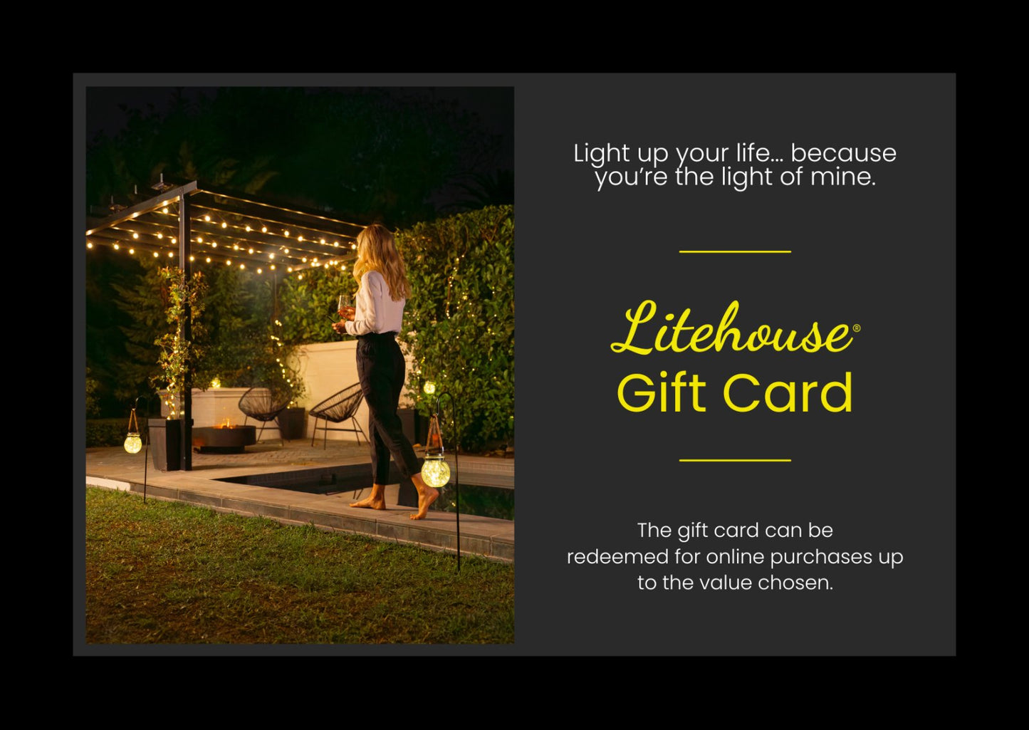 Light Up Their Life: Gift Card for Decorative Lighting - Litehouse