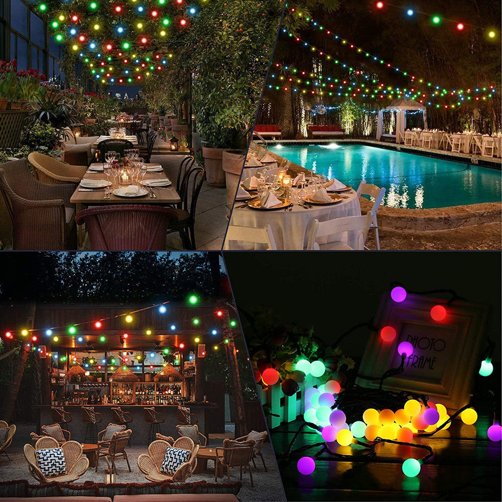 Litehouse 10m Solar Bubble Ball Colourful Fairy Lights - 100 LEDs - Litehouse