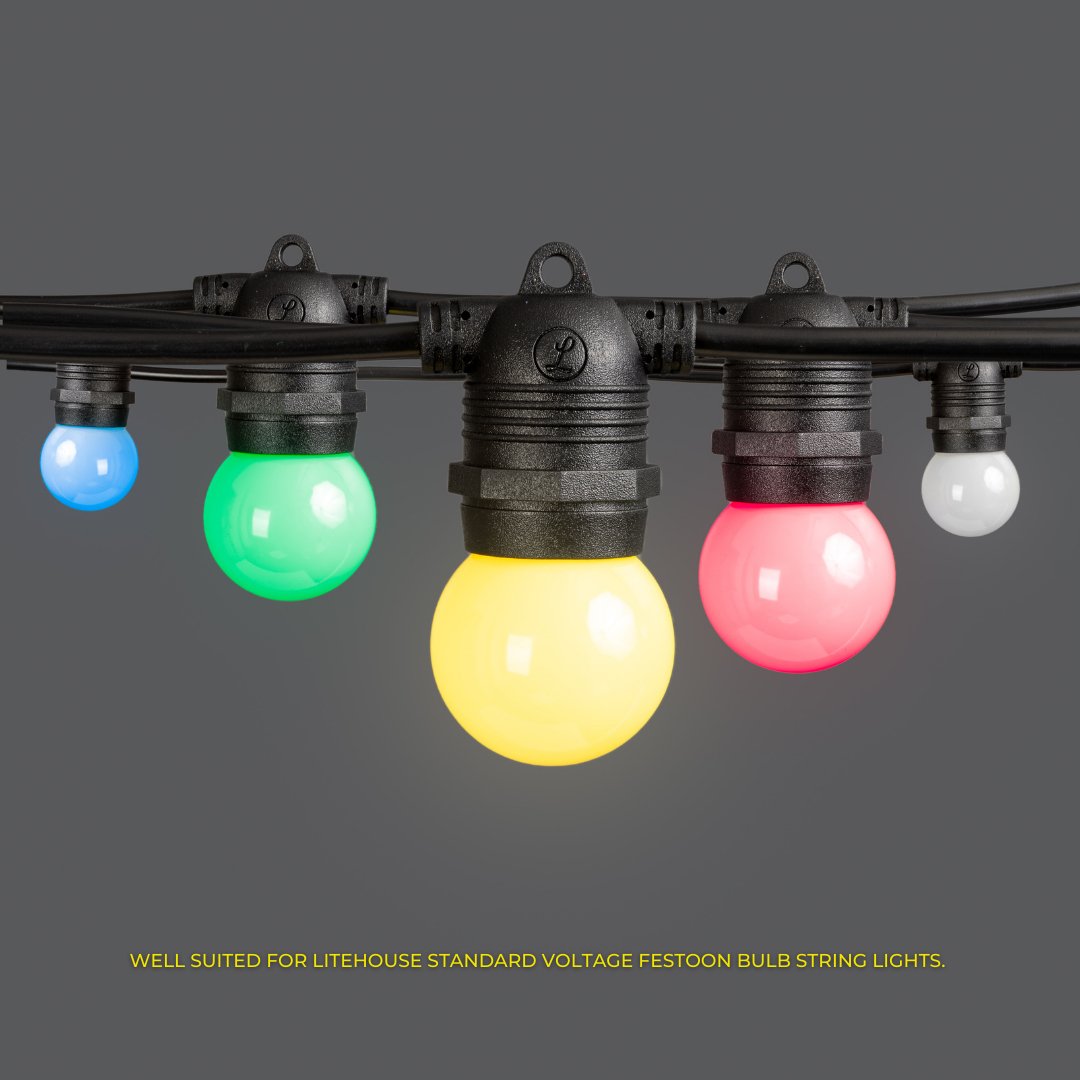 Litehouse 10 Colour Retro Festoon LED Bulbs - G45 E27 220-240V - Litehouse