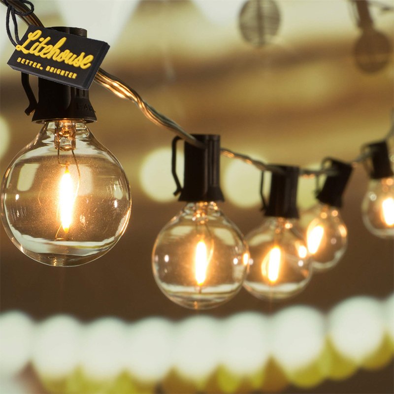 Litehouse LED Classic Bulb String Lights - Low Voltage - 5V - Black String - Litehouse