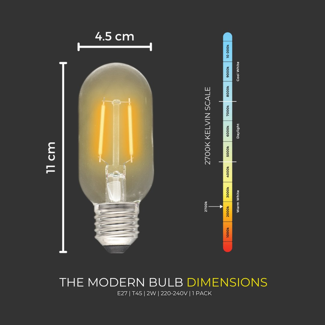 Litehouse Modern Festoon LED Replacement Bulb - 1 Bulb - T45 E27 220-240V - Litehouse