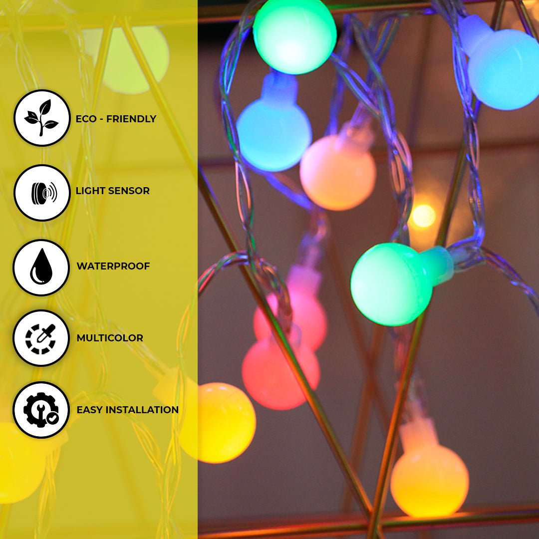 Litehouse Multicolour Bubble Ball Fairy Lights with USB - Litehouse